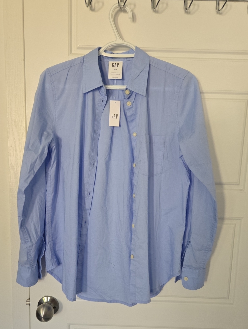 Gap The Classic Shirt Women's Button Down Shirt Blue XS